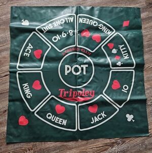 Vintage Tripoley Vinyl Mat Only Deluxe Edition Cadaco 1962 Michigan Rummy 26"